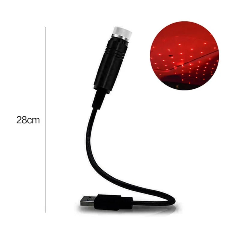 Proyector de Ambiente de Estrellas LED USB para Coches